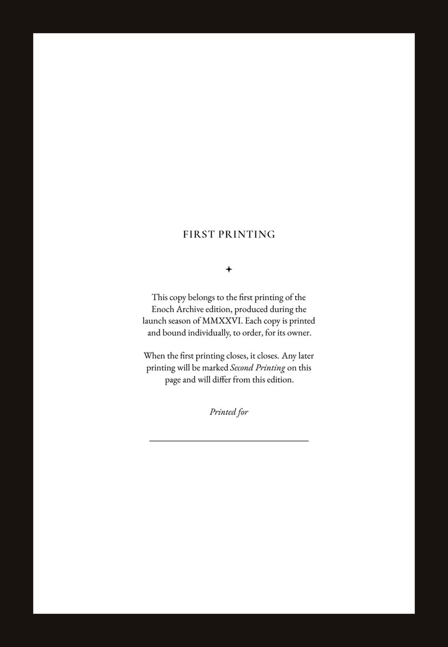The First Printing limitation page with ownership line