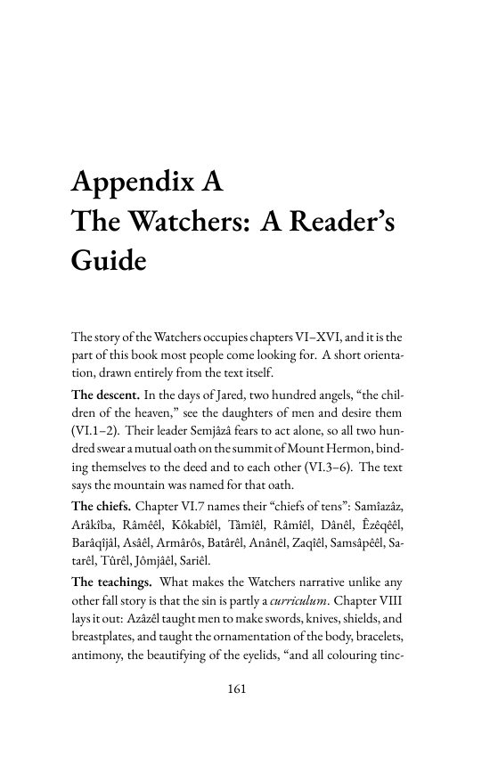 Appendix A: The Watchers, a reader's guide